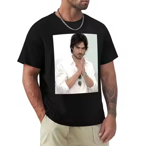 Ian Somerhalder Damon Salvatore T-Shirt oversizeds new edition Men's t shirts