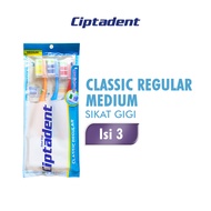 CIPTADENT Sikat Gigi Classic Reguler Medium Pack Isi 3