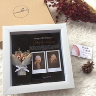 Flower Frame 3D Aesthetic ada lampunya / Kado Untuk Pacar cowok 1 paket ultah / Bingkai 3D Wisuda /