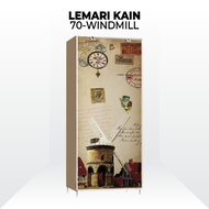 Lemari Pakaian plastik Rak Baju Lemari Kain Lemari Susun Rak Besi Single Portable Resleting ada Gant