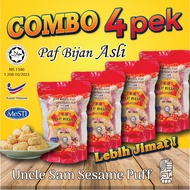 Combo 4 pek Paf Bijan 140g & Biskut Beras Kacang 140g/ sesame puff Uncle Sam
