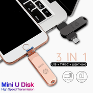 HP PenDrive 1TB 2TB USB แฟลชไดร์ฟสำหรับ IOS Android Pendrive คีย์แท่ง USB สำหรับ IPhone17/16/15/14/1