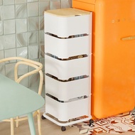 Kitchen Trolley Cart Storage Shelf Kitchen Movable Storage Rack Rotatable Supplies Floor Drawer Trolley Storage Rack