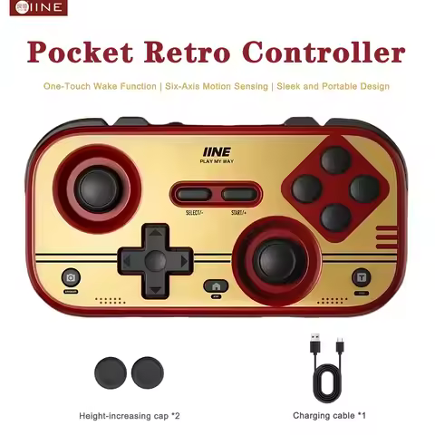 IINE Retro Pocket Retro Game Controller for Switch 2/PC with Hall Effect Joysticks & 6-Axis Gyro Sup