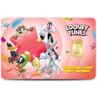 Ready Stock Looney Tunes Wishes You A Very Happy Birthday 0.5g Public Gold Bar Au 99.99 with envelop