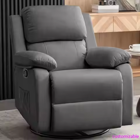 Recliner Chair, 360 Swivel Rocker Chair for Adults, Small Rocking, Upholstered Fabric Glider Recline