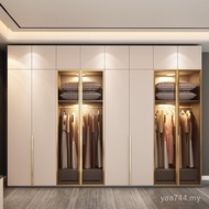 Glass Door Large Wardrobe Closet Door Assembly Flat Door Wardrobe Four Six Eight Bedroom Storage Mod