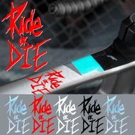 Bike Frame Stickers - Bicycle Top Tube Decals - Auto Motorcycle Accessories - Car Body Bumper Decoration - Automobile Window Decor - Ride or Die Characters - Waterproof Creative