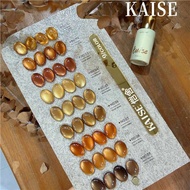เซ็ทสีเจล Kaise ลูกแก้ว โทนน้ำตาล 9 สี Brown Gold Cat Eye เซตสีเจลทาเล็บ แถมชาร์ตสำเร็จรูป -wenails