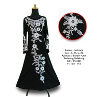 Galeri Abaya Baju Gamis Wanita Terbaru 2020 2021 Motif Bordir Bunga Putih Bahan Jetblack Saudi HQ R