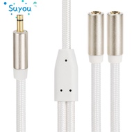 SUYOUPH Headphone Splitter, 3.5mm 1 Male to 2 Female Gold Plated Stereo Y Splitter Cable, Flexible 2