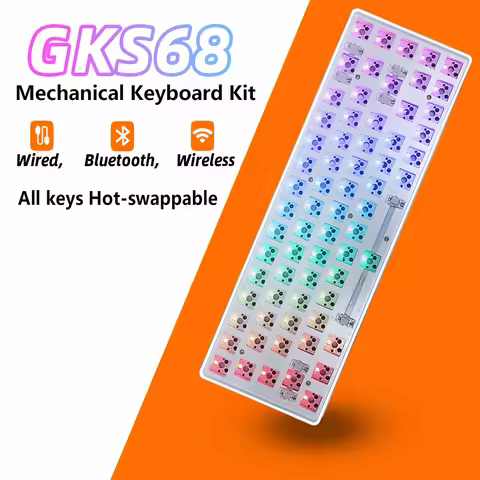 GKS68 Hot-swappable Mechanical keyboard kit 65% 3 Mod Bluetooth 2.4G Wireless keyboards Customized D