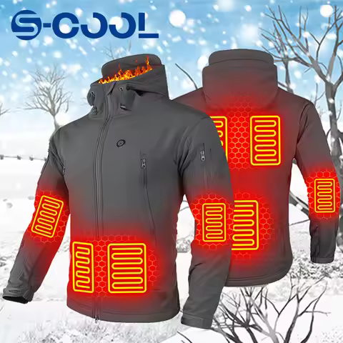 Winter Heated Jacket 7 Zone USB Electric Heating Jacket Washed Warm Jacket Man Women Camping Hiking 