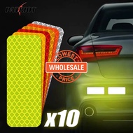 [Wholesale Price] Car Bumper Protective Reflector Decals / 10Pcs Super Light Car Reflective Sticker / Motorcycle Truck Vehicle Styling Tape / Multicolor Night Warning Safety Strip