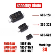200PCS New Marking:S4 SD103 SD103AW SD103AWS 1N5819 1N5819W 1N5819WS 1N5819WT B5819WT B5819W B5819WS