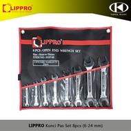 Wrench Set 8pcs 6-24mm LIPPRO Open-end Wrench 551P-08