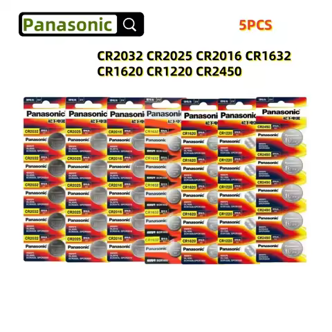 5PCS Original Panasonic CR2032 2025 2016 1632 1620 1220 2450 3V Lithium Battery For Car Remote Contr