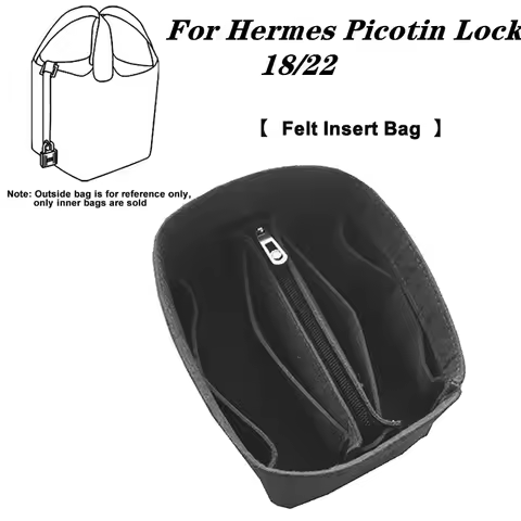 Felt Insert Organizer Bag For Hermes Picotin Lock 18/22 handbag Women's Tote Travel Inner Portable C