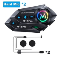 JQTH Y12 Pro Bluetooth HELMET Intercom หูฟังกันน้ําลดเสียงรบกวน 500 M Intercomunicador ลําโพงหูฟัง