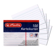 Herlitz Index Card A7 Ruler White 100pc, 170gsm, 1150705, 4008111150702 (2862011507057)