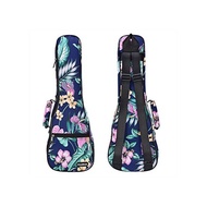 CLOUDMUSIC Ukulele Case Waterproof Ukulele Backpack Hawaiian Hibiscus Flower Soprano Concert