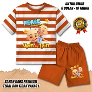 BOYS' SHORT-SLEEVED STRIPED SUIT AGES 0-10 YEARS UPIN IPIN PEACE MOTIF PREMIUM KATKUN MATERIAL RAIGI