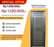 pintu kaca kamar mandi aluminium / pintu kamar mandi full kaca