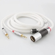 HiFi 16cores Pure Silver Headphone Cable for Hifiman Sundara Ananda HE4XX HE560 HE-350 HE1000se HE6s