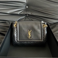 Saint Laurent YSL nolita 菱格紋 鏈條包 Mini 黑色