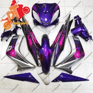 LC 135 V1 Dark Purple Silver Cover Set Body Set Jupiter MX Purple 17 Indonesia
