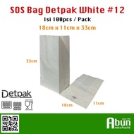 Paper Bag SOS Bag 12 Brown/ White Detpak (33x17x11cm) Contents 100 pcs