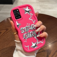 Casing For OPPO A56 5G Case Casing Silver Star Pattern HP Soft Casing Silicone Softcase Macaron Casi