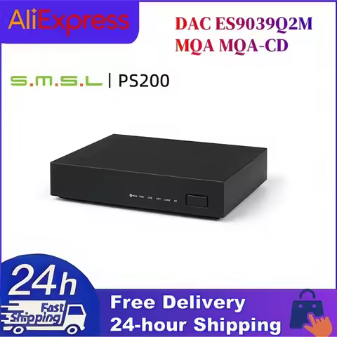 SMSL PS200 Bluetooth 5.0 Portable Mini DAC ES9039Q2M MQA MQA-CD Decoding Hi-res Audio DAC 4PCS Dual 