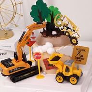Dump Car Model Cake Decoration Toy Backhoe Construction Vehicle Trim