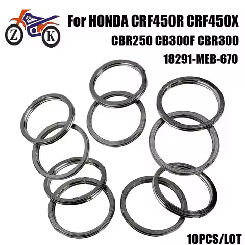 10Pcs/lot Motorcycle Exhaust Muffler Gasket for HONDA CRF450R CRF450X CBR250 CB300F CBR300 CMX300 CR