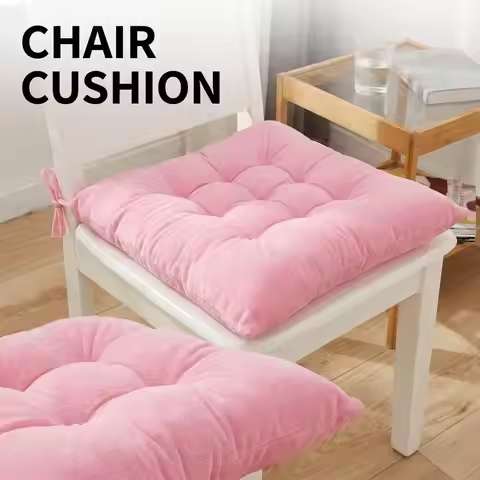 Solid Color Square Chair Soft Comfortable Seat Cushion Tie On Pillow Sofa Chair Decor Seat Cushion S