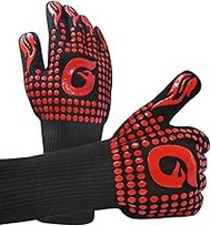 GENOVESE Oven Gloves BBQ Gloves Grilling Gloves Silicone Non-Slip Oven Gloves Big Size Kitchen Gloves for Barbecue, Cooking, Baking