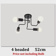 Vintage 3 5 8 Pipes Ceiling Lamp Retro Black Chandeliers Light Iron Loft Lustre Classic Living Dinin