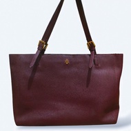 Preloved Authentic tory Burch Emerson Large Buckle Leather Tote