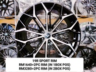 新 NEW SPORT RIM 19 INCH RM3280 4PC RIM HARGA CIVIC X50 X70 MERCEDES BENZ AUDI HONDA TOYOTA MAZDA