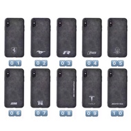 iPhone 6 6s 7 8 Plus X XS Max XR Suede Alcantara Like Car Logo Phone case casing cover