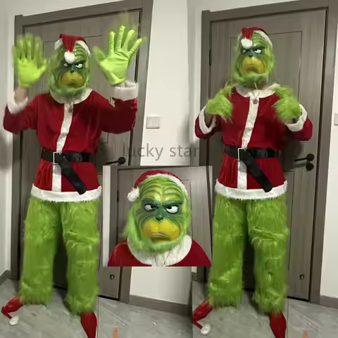 Christmas Live Role Playing Costume Santa Claus Monster Green Monster Grinch Adult and Children's Ro