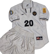 Bambang Pamungkas #20 Timnas Indonesia Away Jersey Pre Olympic 2001 Pra Olimpiade Original + Celana 