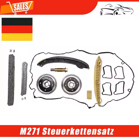 AP02 For Mercedes C E M271 1.8L Petrol VVT Camshaft Gears & Timing Chain Kit & Gasket