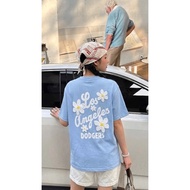 New Era Los Angeles Dodgers T-Shirt - Blue with White Flowers