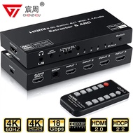 vsfr 4K HDMI to RCA Extractor SPDIF 4port 4 In 1 Audio Converter Adapter AV Support 4K@60Hz HDCP 2.2