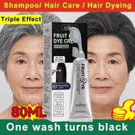 Eelhoe Hair Dye Cream Comb Essence Hair Dye Black Fruit Dyeing Hair Cream No Fading No Irritating Black Hair Dye Cream For Men And Women 80ml