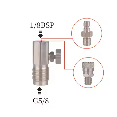 HPA G5/8 Threaded Air Tank Supply Valve Connector Diving Gas Cylinder Refill Fittings Sodastream Ada
