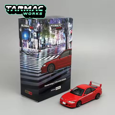 Tarmac Works 1:64 TW Honda Mugen Integra Type-R DC2 Red Beijing 2025HEC Exhibition Version Alloy Car