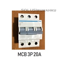 Terlaris!! MCB 3 PHASE HAGER 20A SIKRING 3 PAS 20 AMPERE MCB 3P 20 A